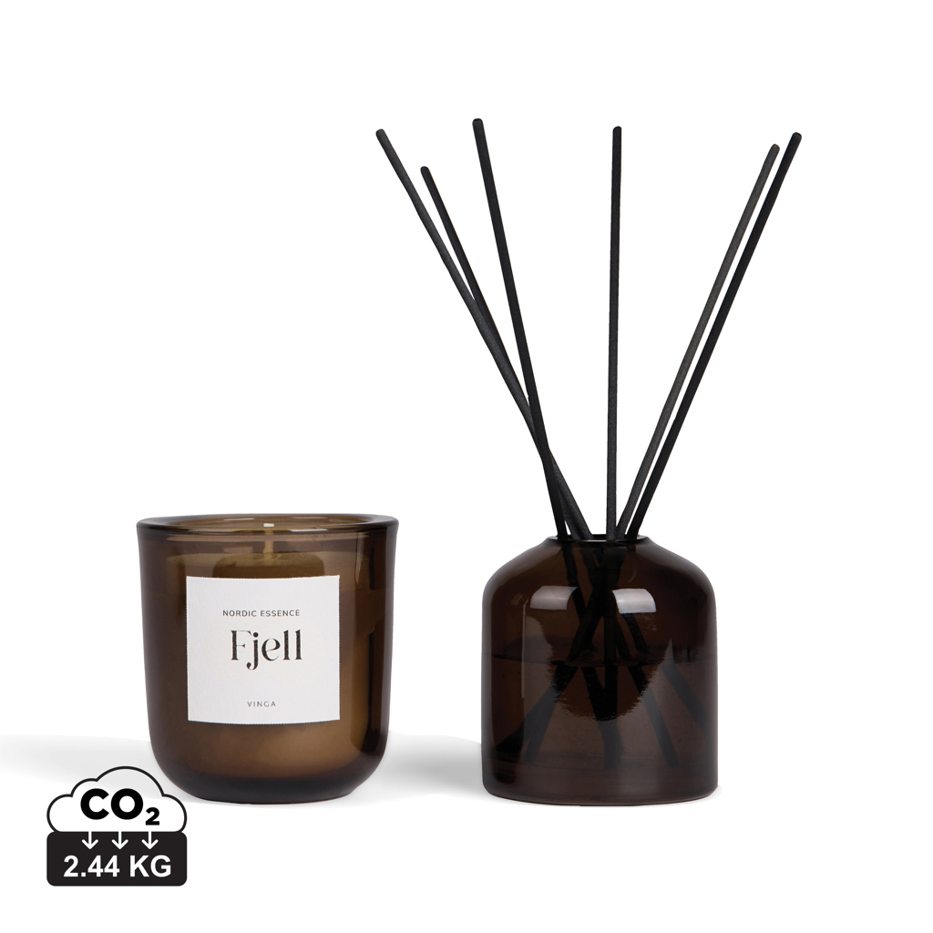 Set d’ambiance personnalisé VINGA Nordic blanc cassé et marron foncé